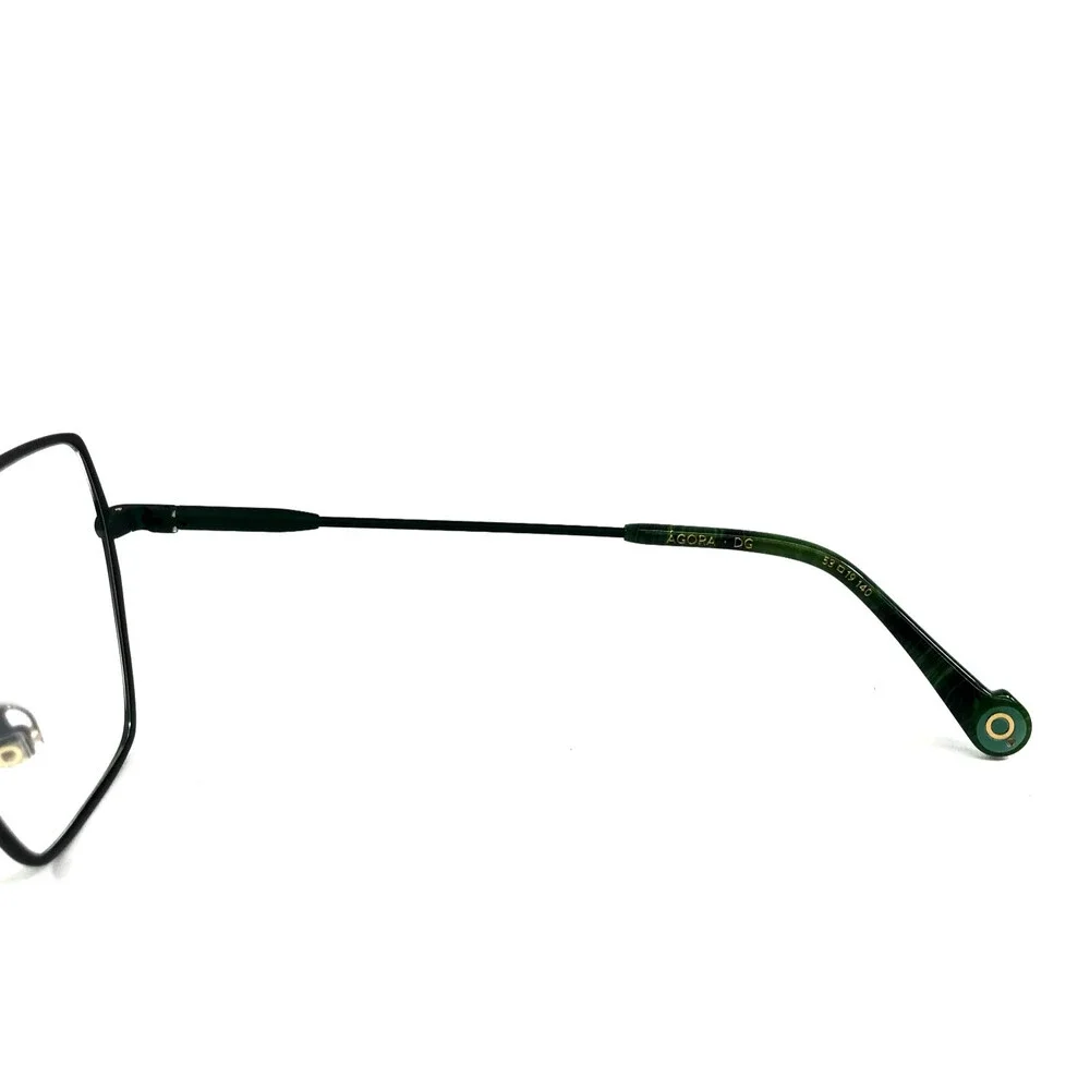 Etnia Barcelona Eyeglasses Frames AGORA DG Dark Green Square Wire Rim 53-19-140